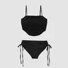 Women's Swimwear Summer Swimsuit 2Piece 2024 Women Bikinis Sets Korea Multi Color Sexy Gather Split Beach