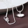 Doteffil 925 Sterling Silver Solid Small Heart Pendant Halsband 1630 tum Snake Chain for Women Wedding Charm Fashion Jewelry 240429