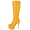 Boots Fashion Foot's High Platform Pu Leather Gale Botte feme