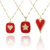 Hänghalsband söta och romantiska röda hjärtformade läppar kvinnors rostfritt stål smycken halsband party alla hjärtans dag gåva