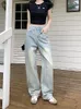 Jeans pour femmes Summer Long Pant Femmes Diamond Bling Fashion Ligue large Loue plissée pantalon Pantal