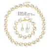 Boucles d'oreilles de collier Réglage du luxe Imitation Perle Boucle d'oreille perle Bracelet pour femmes exquise de mariage mariée Crystal Party