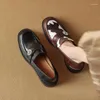 Dress Shoes Eagsity Cow Leather Brits Style Slip On Penny Loafer Square Heel Women Casual Comfort Outdoor schoeisel sneaker