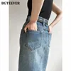 Röcke BGTeever stilvolle Taschen weibliche Denim Sommer Mode High Taille Split Dame Frauen Jeans Herbst
