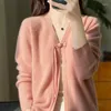 Kobiety damskie 2024 wiosna/jesienne wełniane swetra sweter damskie odzież w dniu w dekolcie żeńskie topy z długim rękawem Koreańska kurtka modowa