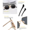 Sonnenbrille Retro kleiner Rahmen UV -Schutzmodetmetallgläser für Männer/Frauenquadratpolygon