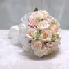 Hochzeitsblumen mit künstlicher Rosenblume Blumenstrauß blau rot weißer Champagner Brautjungfer Braut Mariage Party Accessoires