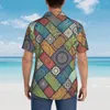 Chemises décontractées pour hommes Shirt Mandala Retro Mandala Elegant Diagonal Floral Cool Hawaiian Men de courte manche