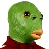 Green Fish Head Mask Halloween Funny Cosplay Costume Mask Unisex Vuxen Carnival Party HeadDress Props 240430