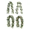 Dekorativa blommor eukalyptus girland med konstgjorda vinstockar grönska hängande växter för inomhus utomhus semester bröllopsfest