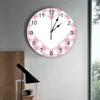 Wandklokken roze plaid love heart 3d klok modern ontwerp woonkamer decoratie keuken kunst horloge home decor