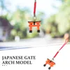 庭の装飾ハウス神社ゲートモデル小さなトーリ装飾ミニチュアマイクロランドスケープ鳥の日本の小道具飾りシーン