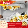 Lässige Schuhe Klassische gelbe Blume Sonnenblumendruckdrucken Leinwand Frauen täglich Outdoor Light -Turnschuhe Schwarze weiße Wohnungen für Teenager 2024
