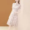 Vêtements ethniques 2024 Amélioration du style rétro de mode chinois Cheongsam robe d'été féminine miness mi-longueur floral imprimé en mousseline de soie Qipao