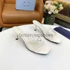 Praddas pada Prax PRD Luxury Sandals 2023 Design Women Fashion High Heel Letter Letter Fare di nozze Slipisti casual 02-011 4WZQ