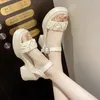 Kleiderschuhe grob hoher Hang mit Rock 2024 Sommer Fairy Style Dicker Sohle Schwamm Kuchen Offene Römische Sandalen