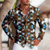 Koszulki męskie wiosna letnia moda na imprezę sportową Spotkanie Linia Linia Koszulka Lapel Button Casual Purple Long Rleeve Top 2024