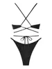 女性の水着Zaful Criss Cross Floss Tie Metallic Sparkly Glitter Shimmery O-Ring Bikini