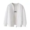 Женские куртки сплошной цвет короткие бейсбольные куртки корейская весенняя повседневная белая топ -кардиган -кардиган молнии модные пальто