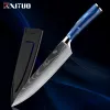Mutfak Bıçağı, Şefin Santoku bıçağı 8 inç, Alman paslanmaz çelik şef bıçağı, et sebze meyvesi için süper keskin doğrama bıçağı