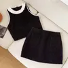 Arbeitskleider High Street Französisch Elegante kleine duftende Tweed -Tops Rock zweiteilige Sets weibliche 2024 Sommeranzüge für Frauen Korea Mode