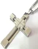 Gift for Men039s Highly Polished Stainless Steel Wire Cross Pendant and 5MM Curb Cuban Link Chain Necklace 1832 inch Large4357172