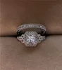 Luxe witte zirkon stenen ring set nieuwe mode 925 zilveren verlovingsring vintage trouwringen voor vrouwelijke bruids sets5983523
