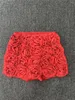Short féminin Summer Rose Flowers Appliques Bandage pour les femmes Party High Taist Elastic Bodycon Mini Short Pants Street Soirée