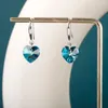 Dangle Earrings Cellacity Drop For Women Silver Jewelry Ocean Heart Blue Crystal Elegant Personality Princess Ear Hook Female Ear-Drops