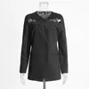 女性のスーツTannt Women Blazer 2024 Hollow Out Full Sleeve Ladies Black Coatファッションルーズカジュアルロングスーツジャケット