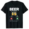 Men's T-shirt Caller ID Printed Designer T-shirt Men's and Women's Youth Fashion Trend Beer Pattern Breathable Tops
