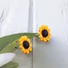 Hölzer Ohrringe Gänseblümchen Harz Sonnenblume für Frauen