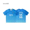 T-shirt maschile Trapstar Mesh Football Jersey Blu Black Red Men T-shirt Sports Designer Fashion Clothing 666777666555