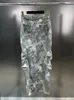 Юбка Европейская американская уличная джинсовая юбка Женщины летняя осень высокое качество с поясом многосайно-модного камуфляжного платья
