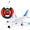 Elektrische RC -Flugzeug -Kunststoffspielzeug für Kinder Fernbedienung Flugzeugmodell Outdoor -Spiele Kinder Musical Lighting DIY Toys Geschenke 240426