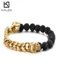 Bracelets Jewelry For Men Punk Dubai Gold Silver Color Link Chain Gothic Lava Beads Elastic Bracelets Cool Accessories Gifts9258824