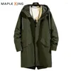 Jaquetas masculinas com capuz Windbreaker Jacket Vintage Camping Militar de Caminhada ao ar livre Men roupas casuais negócios longos casacos de trincheira