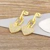 Brincos Dangle Nidin Ins Creative Design Inclado Zircão Pingente de Coração para Mulheres Requintadas Charme Gold Color Party Jóias Presente