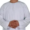 Etnische kleding polyester Oman Arabische jubba gewaad Saoedi islamitische moslimmannen lange tuniek witte boubou homme Musulman jurk umrah thobe