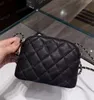 24SS Mirror Quality Caviar kalfsleer Shell Tas Zwart Fashion Crossbody Schouderkettingzakken Echte lederen ontwerper Handtassen Zilveren hardware 12a Grade