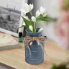 Vasen Retro -Milchflasche Vase Metall Blumeneimer Hausdekoration Handheld Eisenpflanztopf Dekoration