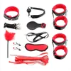 Outros itens de beleza da saúde 10 peças/conjunto de adultos BDSM Restrant Conjunto Nipur Clip Gage WHIP ROPE PARA MANDO Q240430