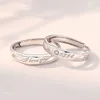 Ringos de cluster 2 PCs Love Heart Zircon Casal Set Fashion Lover Bridal Noivado de casamento do dia dos namorados Ring Jewelry Gifts