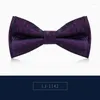 Bow Lays 2024 Fashion Fashion Fashion para hombres Double Fine Plaid Bowtie Banqueto Boda de boda Butterfly corbata con caja de regalo