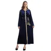 Roupas étnicas Marroquino Djellaba Mulheres muçulmanas Velvet Diamond Abaya Long Maxi Dress Dubai Kaftan Islâmico Robe Árabe Eid Partido Ramadã