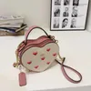 Cherry Desinger Heart Bag Mini süße Umhängetasche Frauen Tasche Handtasche Vintage Wolky Tote Leder rosa Crossbody -Taschen