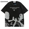 Herren Punk T -Shirt Streetwear Hip Hop Vintage Retro Graphic Print Gothic T -Shirt Harajuku lässig Baumwolle Kurzarm Tshirt 240419