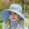 Capes de chapeaux à bord large accessoires de vêtements extérieurs thé Chapeau de cueillette Femme Soleil avec couche à coule