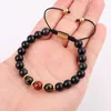 Conception de brin Stone Natural Black Agate Tibetan Perles macrame Bracelet Fengshi de Fengshi