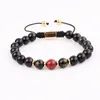 Conception de brin Stone Natural Black Agate Tibetan Perles macrame Bracelet Fengshi de Fengshi